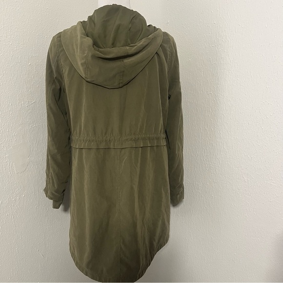 Old Navy Women’s XS Army Olive Trench Coat Parka Jacket Outdoor EUC Everyday - Picture 6 of 9